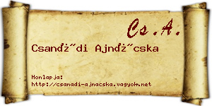 Csanádi Ajnácska névjegykártya